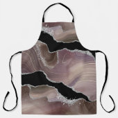 Taupe & Black Agate Silver Glitter Flattering Apro Schort (Voorkant)