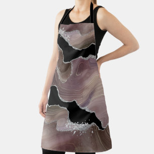 Taupe & Black Agate Silver Glitter Flattering Apro Schort