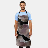 Taupe & Black Agate Silver Glitter Flattering Apro Schort (Gedragen)