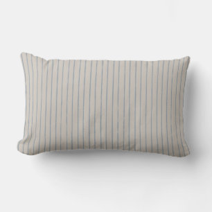 Taupe Blauw Grijs Streep Minimalistisch Patroon Kussen