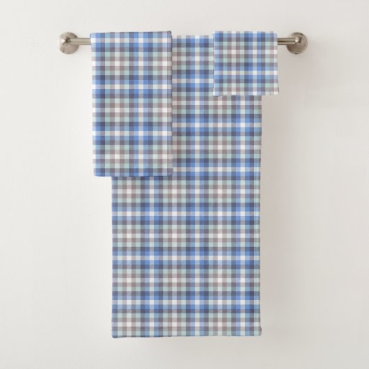 Taupe bleue Tartan Plaid (En situation)