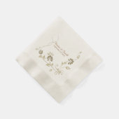 Taupe Bloemen Aangepaste Bruiloft Servetten (Hoek)