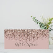 Taupe Blush Pink Bronze Glitter Cadeaubon (Staand voorkant)
