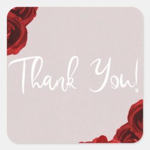 Taupe Blush Rode Aquarel Rozen Moderne Trouwdag Vierkante Sticker