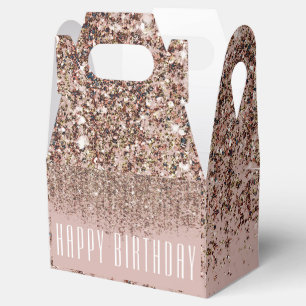 Taupe Blush Roze Brons Goud Glitter Glam Bedankdoosjes