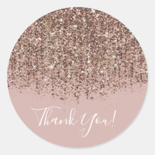 Taupe Blush Roze Brons Rose Goud Glitters Feestje Ronde Sticker