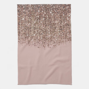Taupe Blush Roze Goud Bronzen Glitter Cascade Theedoek