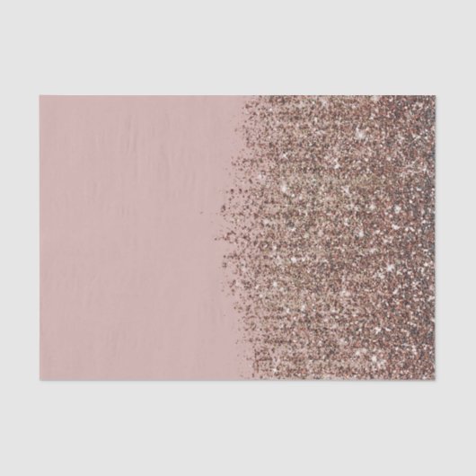 Taupe Blush Roze Rose Bronze Gold Glitter Glam Tissuepapier (Voorkant)