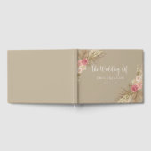 Taupe Boho Bloemen Bruiloft Gastenboek (Volledig)
