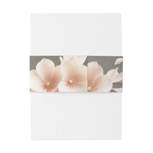 Taupe Brown Bloemen Huwelijksuitnodiging Uitnodigingen Wikkel (Achterkant Voorbeeld)