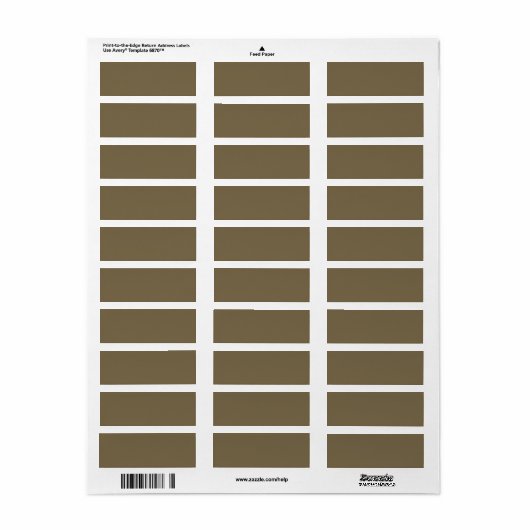 Taupe Brown Color Background Etiket (Full Sheet)