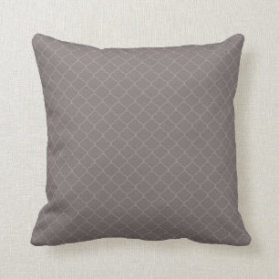Taupe Brown Moroccan Quatrefoil Pattern Kussen