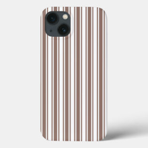 Taupe bruin en witte candy strepen Case-Mate iPho iPhone 13 Hoesje