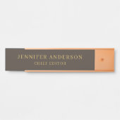 Taupe Bruin & Goud Kleur Professionele Moderne Pla Deurbordje (Voorkant)