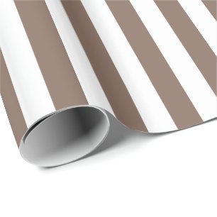 Taupe Bruin/Witte Streep Cadeaupapier