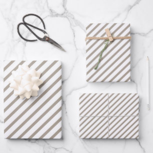 Taupe bruine strepenpatroon inpakpapier vel