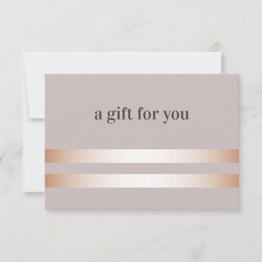 Taupe | Carte cadeau Rose Gold Elegant (Devant)