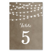 Taupe Chaîne Lights Mariage Numéros de table (Dos)