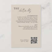 Taupe | Chic Minimal Wedding QR-code Informatiekaartje (Voorkant)