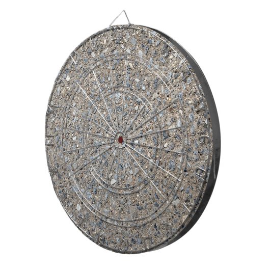 Taupe Concrete Cement Blue Aggregate Sidewalk Dartbord (Voorkant Rechts)