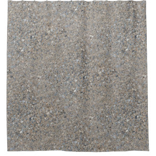 Taupe Concrete Cement Blue Aggregate Sidewalk Douchegordijn