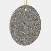 Taupe Concrete Cement Blue Aggregate Sidewalk Keramisch Ornament (Rechts)