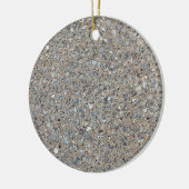 Taupe Concrete Cement Blue Aggregate Sidewalk Keramisch Ornament (Links)