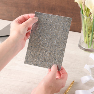 Taupe Concrete Cement Blue Aggregate Sidewalk Vellum Uitnodigingen