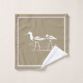 Taupe côtier de bécasseau de Stripes& de Chambre (Gant de toilette)