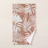 Taupe de Rose Feuille Palm blanc (Serviette à main)