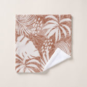 Taupe de Rose Feuille Palm blanc (Gant de toilette)