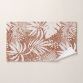 Taupe de Rose Feuille Palm blanc (Serviette à main)