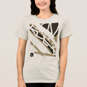 Taupe donkerbruine diagonale vormen Abstracte MCM- Tri-Blend Shirt