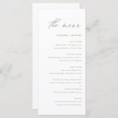 Taupe Elegante Kalligrafie Bruiloft Menu (Voorkant / Achterkant)