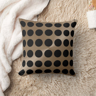 Taupe en Black Big Stippen Modern Pattern Kussen