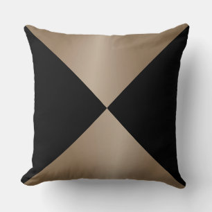 Taupe en Black Driehoek Moderne afdrukken Kussen