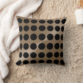 Taupe en Black Grote Stippen Modern Pattern Kussen