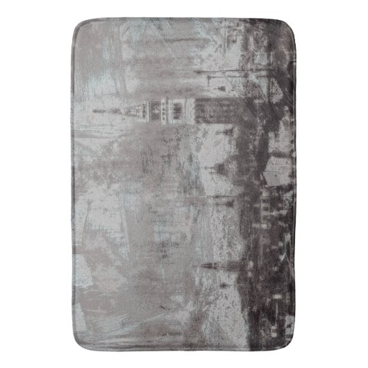 Taupe en Cyan Distress Skyline Venetië Italië Badmat (Voorkant Verticaal)