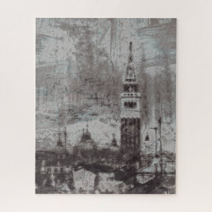 Taupe en Cyan Distress Skyline Venetië Italië Legpuzzel