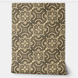 Taupe en goud Tribal Vinyl behang 2' x 4'