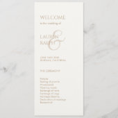 Taupe en Ivoor Monogram Welkom Huwelijksprogramma Programma (Voorkant)