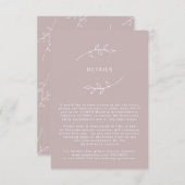 Taupe en White Simple Wreath Wedding Details Kaart (Voorkant / Achterkant)