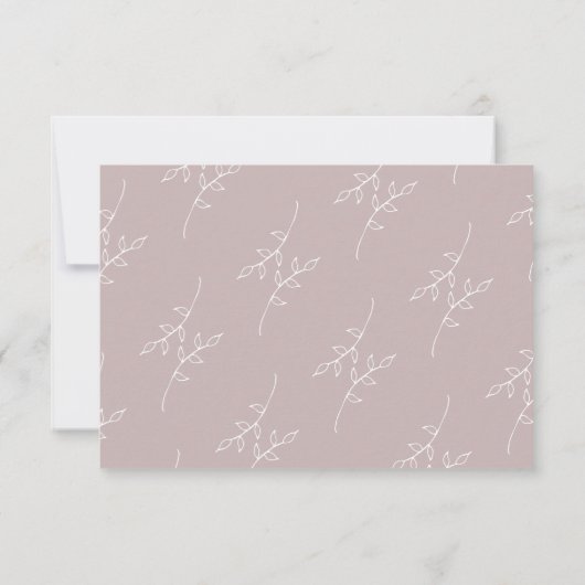 Taupe en White Simple Wreath Wedding RSVP (Achterkant)