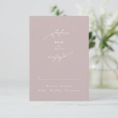 Taupe et blanc Simple Wreath Wedding RSVP (Debout devant)