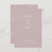 Taupe et blanc Simple Wreath Wedding RSVP (Devant / Derrière)