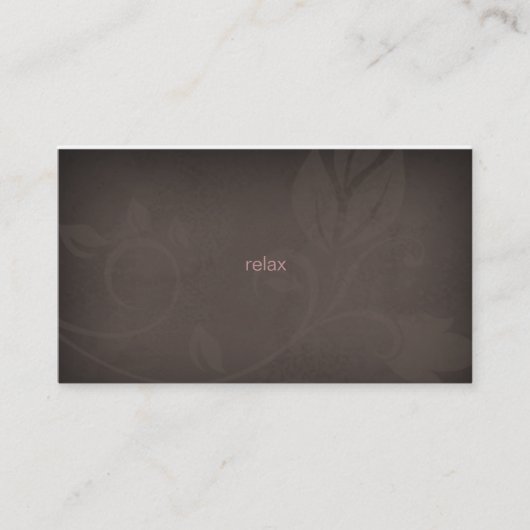 Taupe et carte de visite rose de spa (Devant)