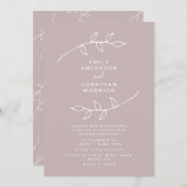 Taupe et Faire-part de mariage de couronne simple  (Devant / Derrière)