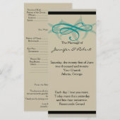 Taupe et programme de mariage maritime Turquoise (Devant / Derrière)