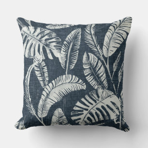Taupe Feuilles Palmiers Gris Jeter Oreiller