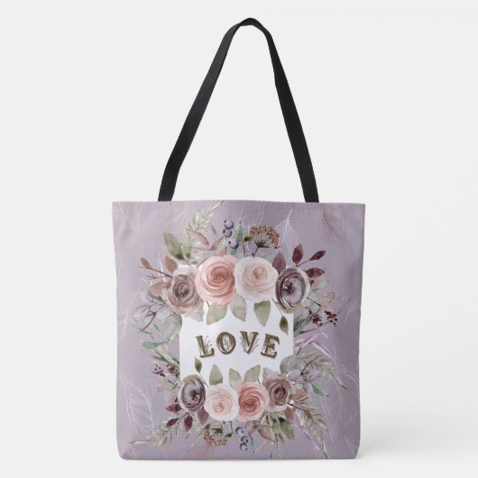 Taupe Floral Bouquet of Love Mode Tas (Voorkant)